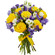 bouquet of yellow roses and irises. Faroe Islands