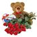 red roses with teddy and chocolates. Faroe Islands